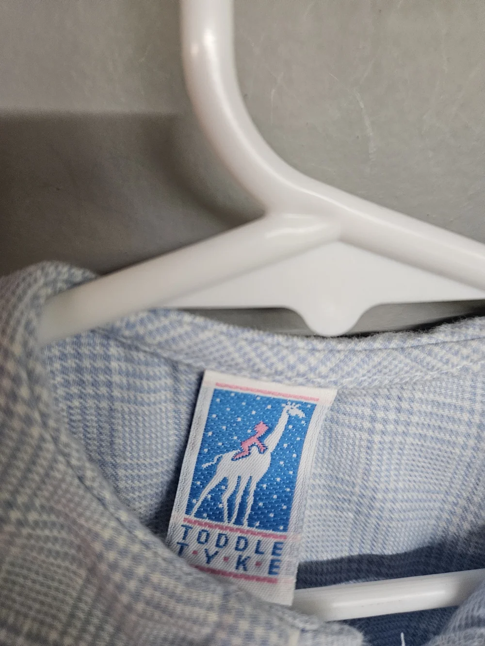 Vintage 6 Month Long Sleeve Blue Plaid Romper Embroidered Bear